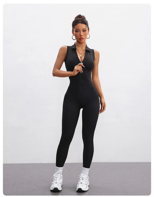 Women's Mesh Back One-Piece Yoga Jumpsuit - Hip-Lifting Long Pants Fitness Outfit - photo 6
