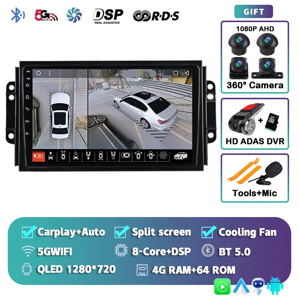 Car Stereo with Apple CarPlay & Android Auto, Compatible with Chery Tiggo 3 3X & Tiggo 2 (2016-2020)