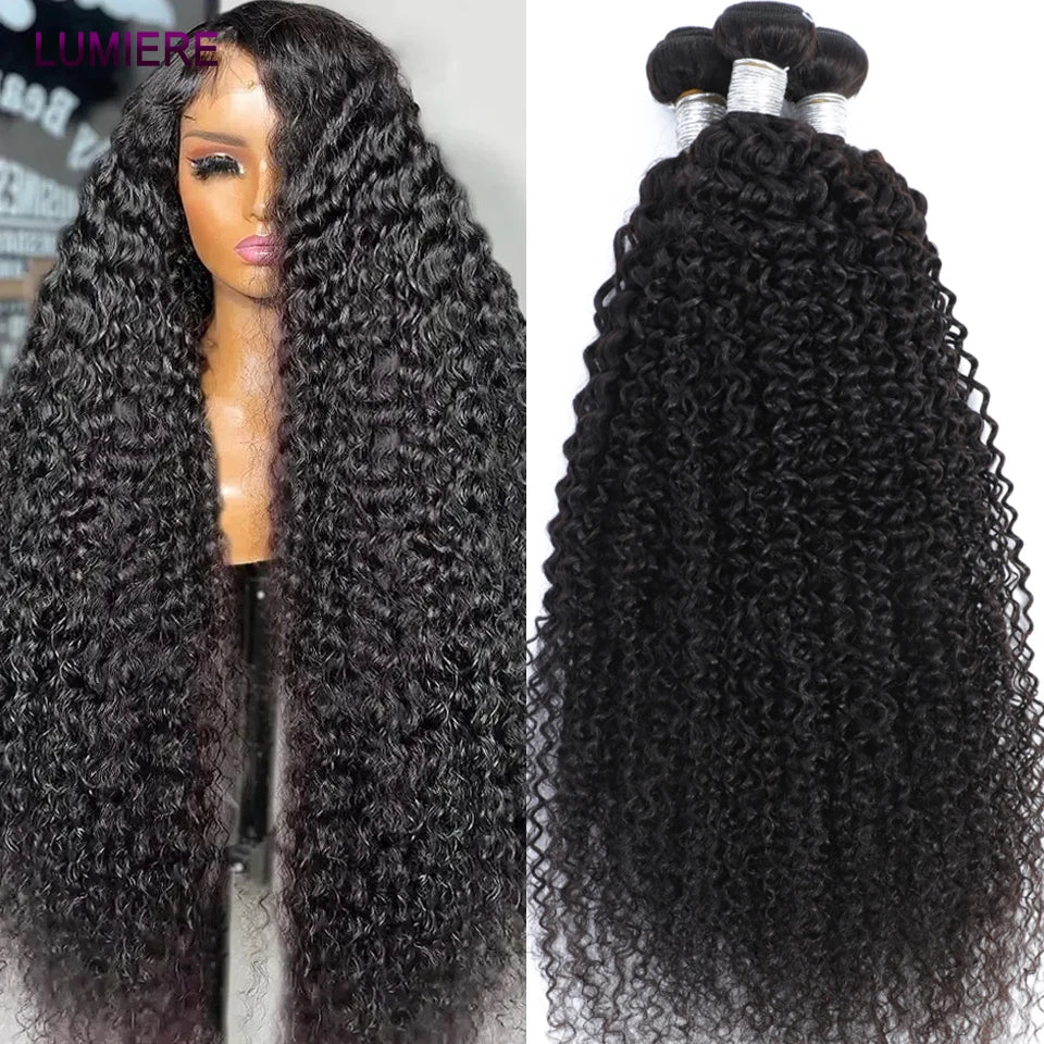 28 30inch Afro Kinky Curly Human Hair Bundle Deal Brazilian Afro Deep Jerry Curly Raw Raw Virgin Human Hair Weave Hair Extension