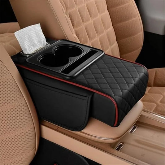Car Centre Console Armrest Cover, Universal Leather Cushion