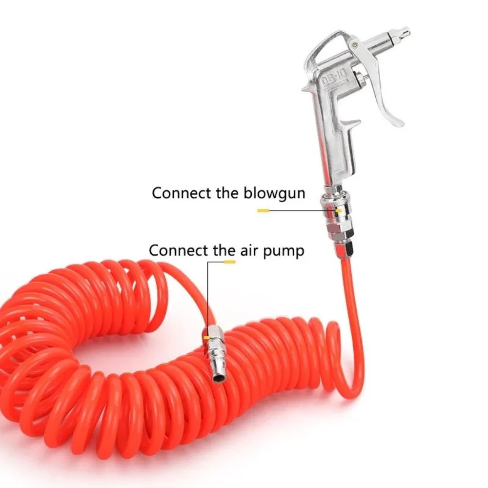 High Pressure Cleaning Gun C/EU Type Tube 8*5mm Retractable Hose Pu Compressor Air Hose Air Dust Collector Blowout Spring Tube