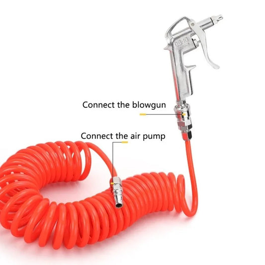 High Pressure Cleaning Gun C/EU Type Tube 8*5mm Retractable Hose Pu Compressor Air Hose Air Dust Collector Blowout Spring Tube