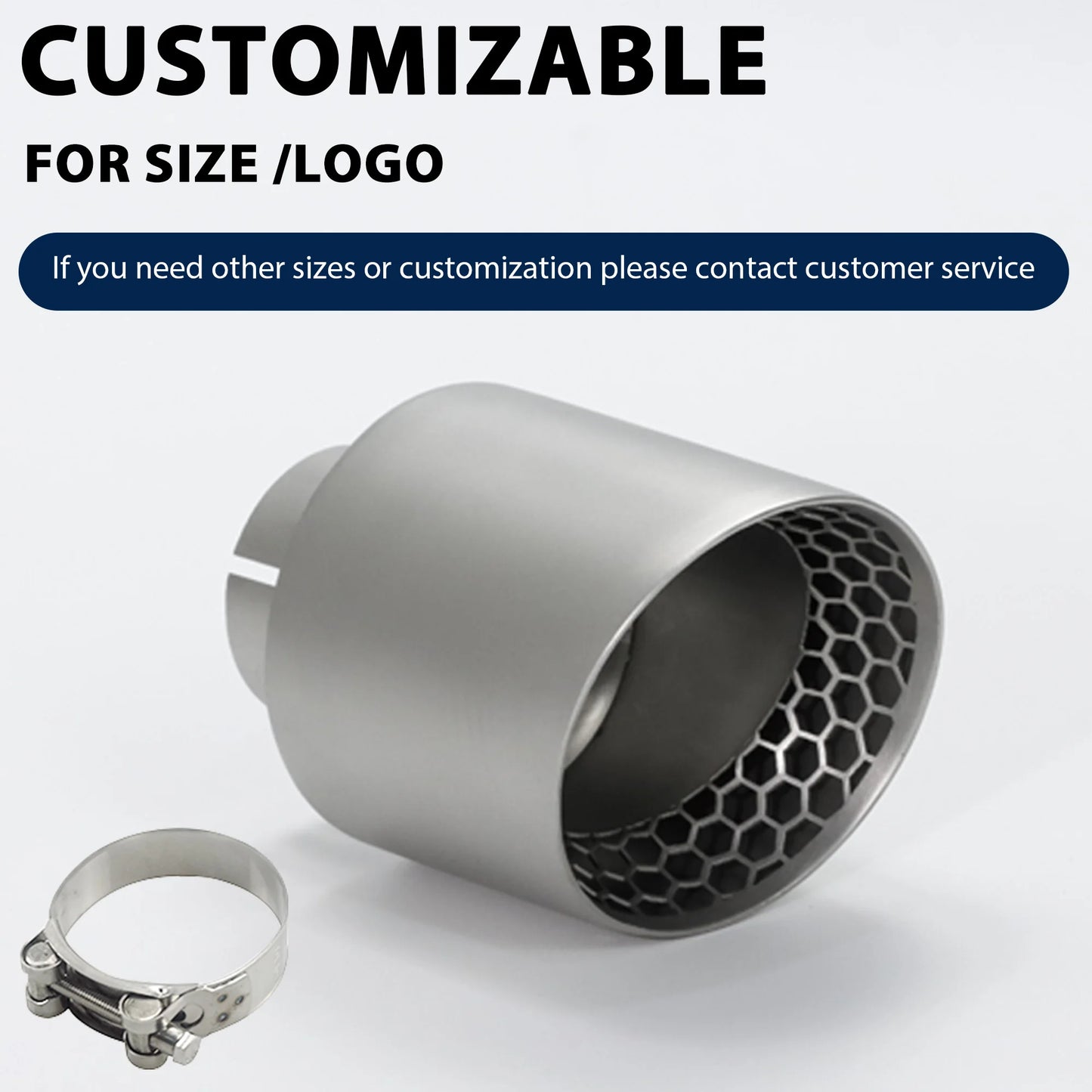 ER Car accsesories Upgrade Honeycomb Design  Exhaust Tip Matte 304 Stainless Muffler Universal Tail Tips Modify