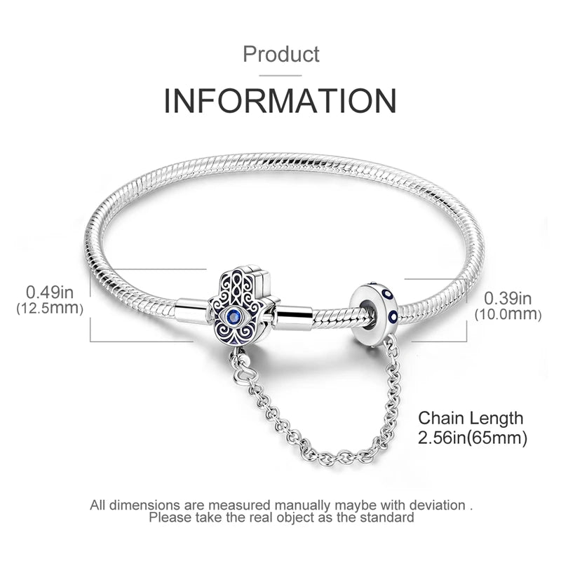 925 Sterling Silver Charm Bracelet – Star Moon Sun Four Leaf Clover Zircon | DIY Birthday Gift for Women (17-20cm)