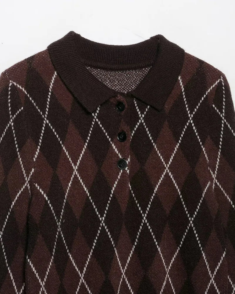 Women's Sweater 2026 New Autumn Winter Long Sleeve Diamond Knit Sweater for Women Fashion Personality Chic Women Pullover Top