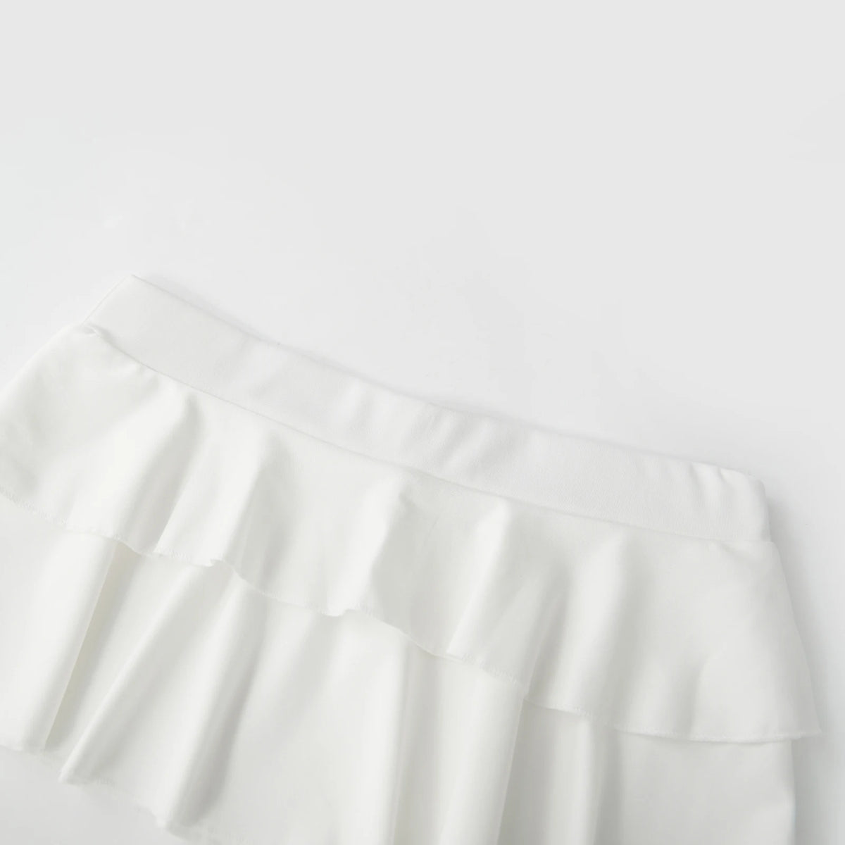 Women's Mini Skirt Low Waist Solid Color Ruffle Hem Skirt Lingerie Sexy Hot Skirts Summer