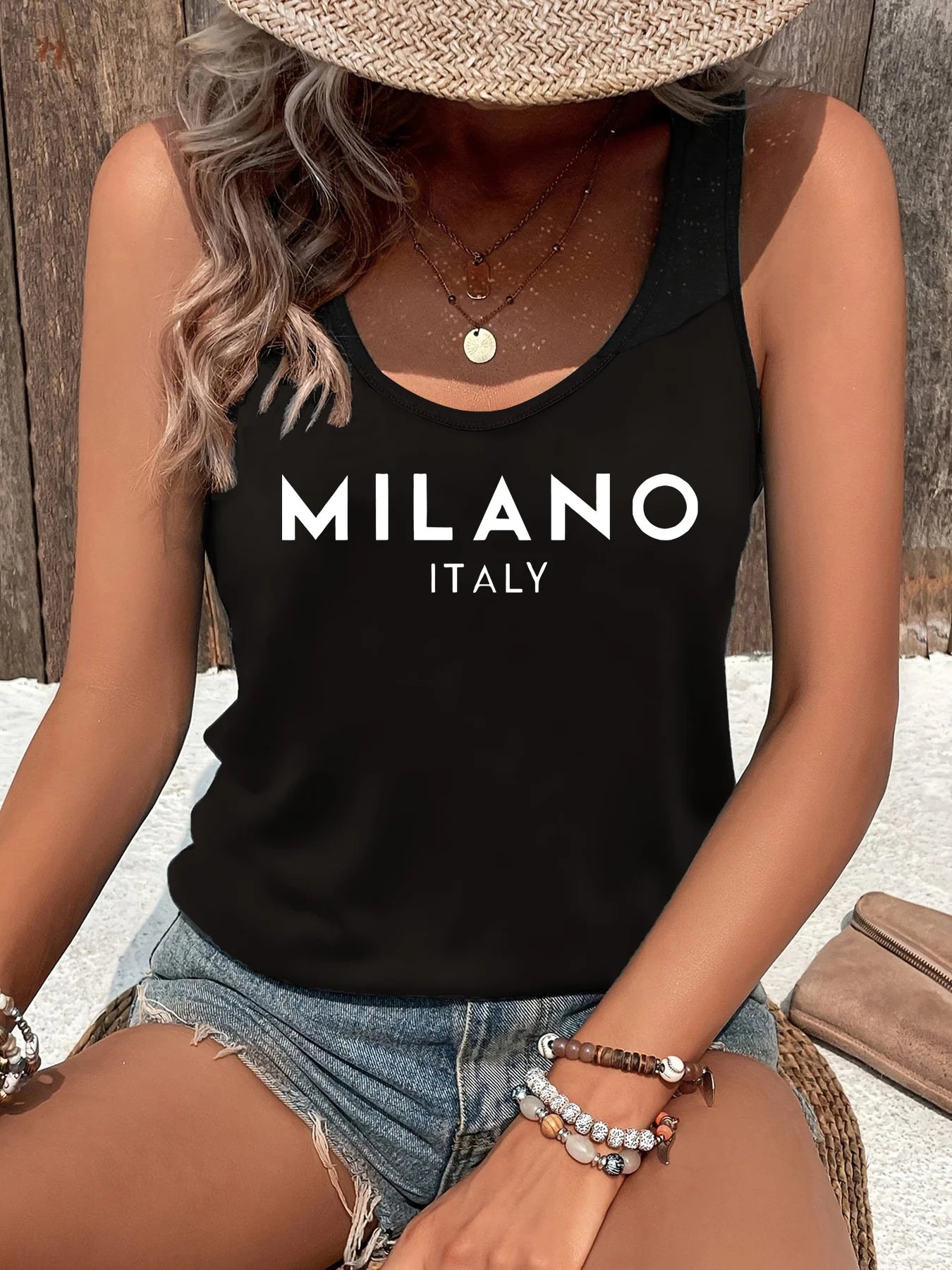 Women's Sexy Tops tshirt black Sleeveless Loose Vest Holiday Style Hawaiian Top Summer White