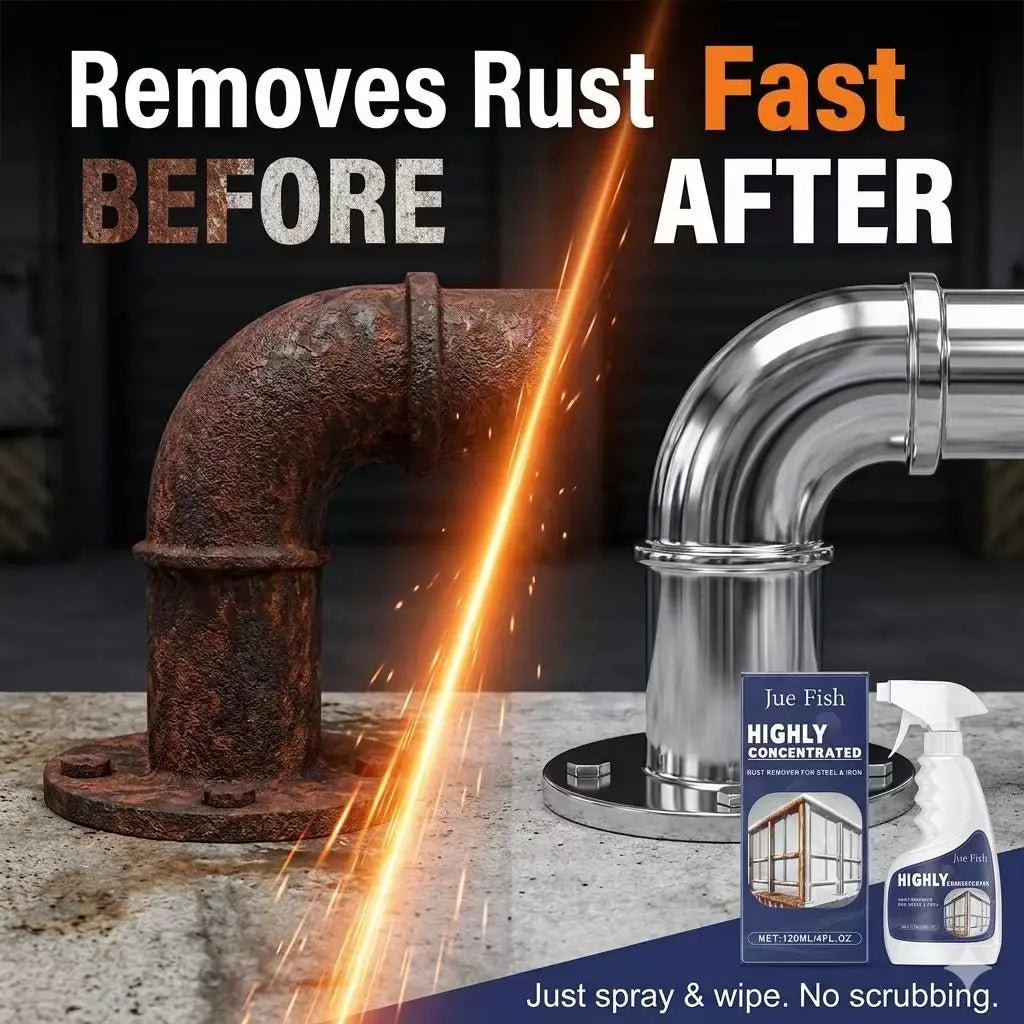 Heavy Duty Rust Remover Spray Fast Acting Rust Dissolver & Anti-Rust Coating for Metal, Car, Tools Multi-Surface Cleaner 120ml