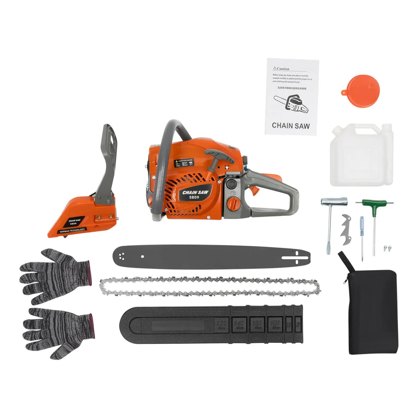 58CC 20" Gasoline Chainsaw Powered Wood Cutting Engine 2-Stroke Gas Chain Saw