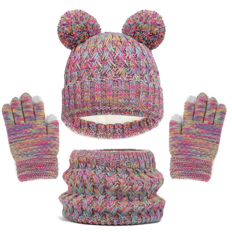 Kids Knit Beanie, Scarf & Gloves - 3 Piece Winter Set - photo 14