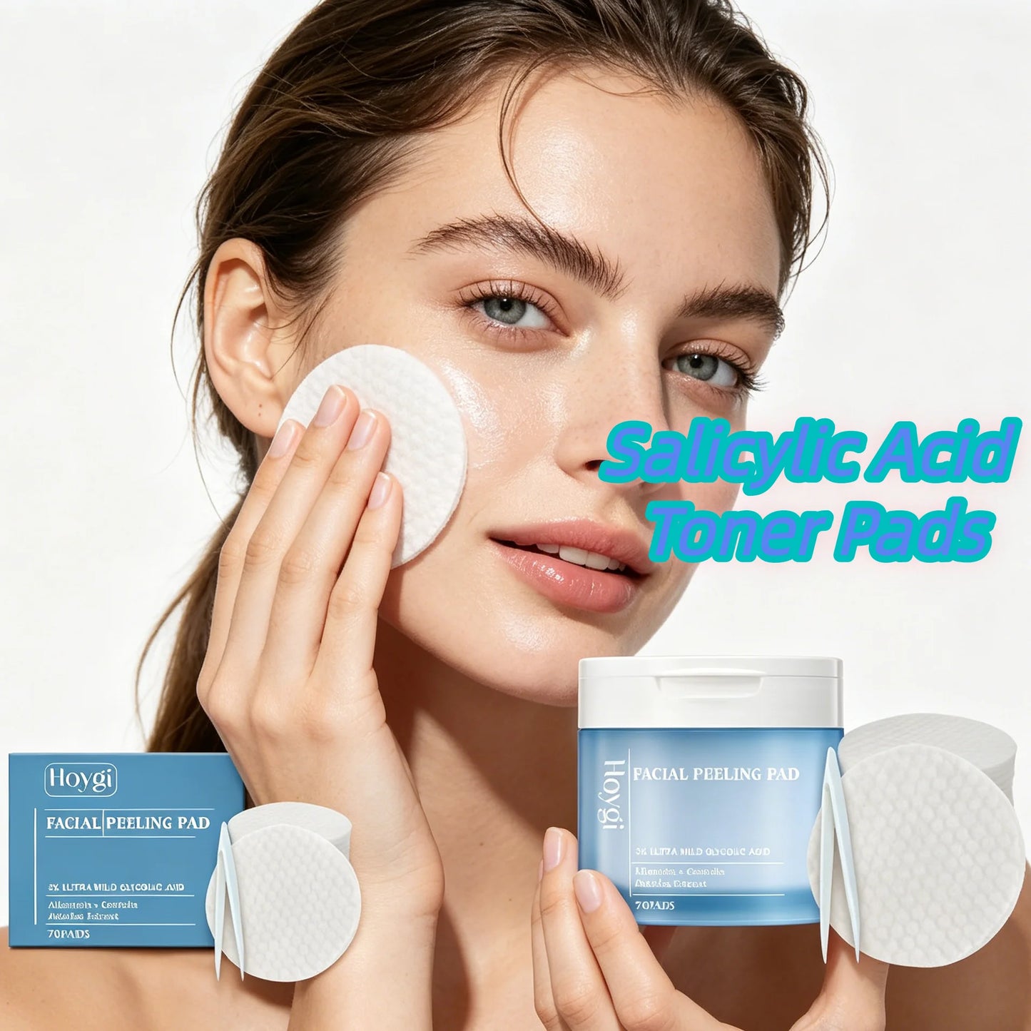 2-in-1 The Pore Eraser" Salicylic Exfoliating Pads-Double Acid Action:AHA+BHA,Clear Pores&Acne&Blackhead Terminato,Full-Body Use