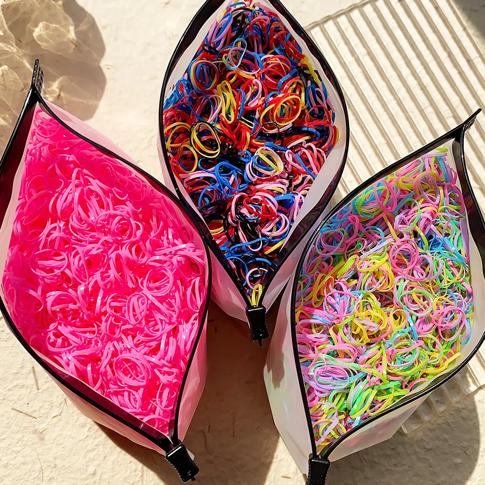 MMAlto Colorful Disposable Elastic Hair Ties for Girls – 500/1000/2026 Pcs Bulk Pack