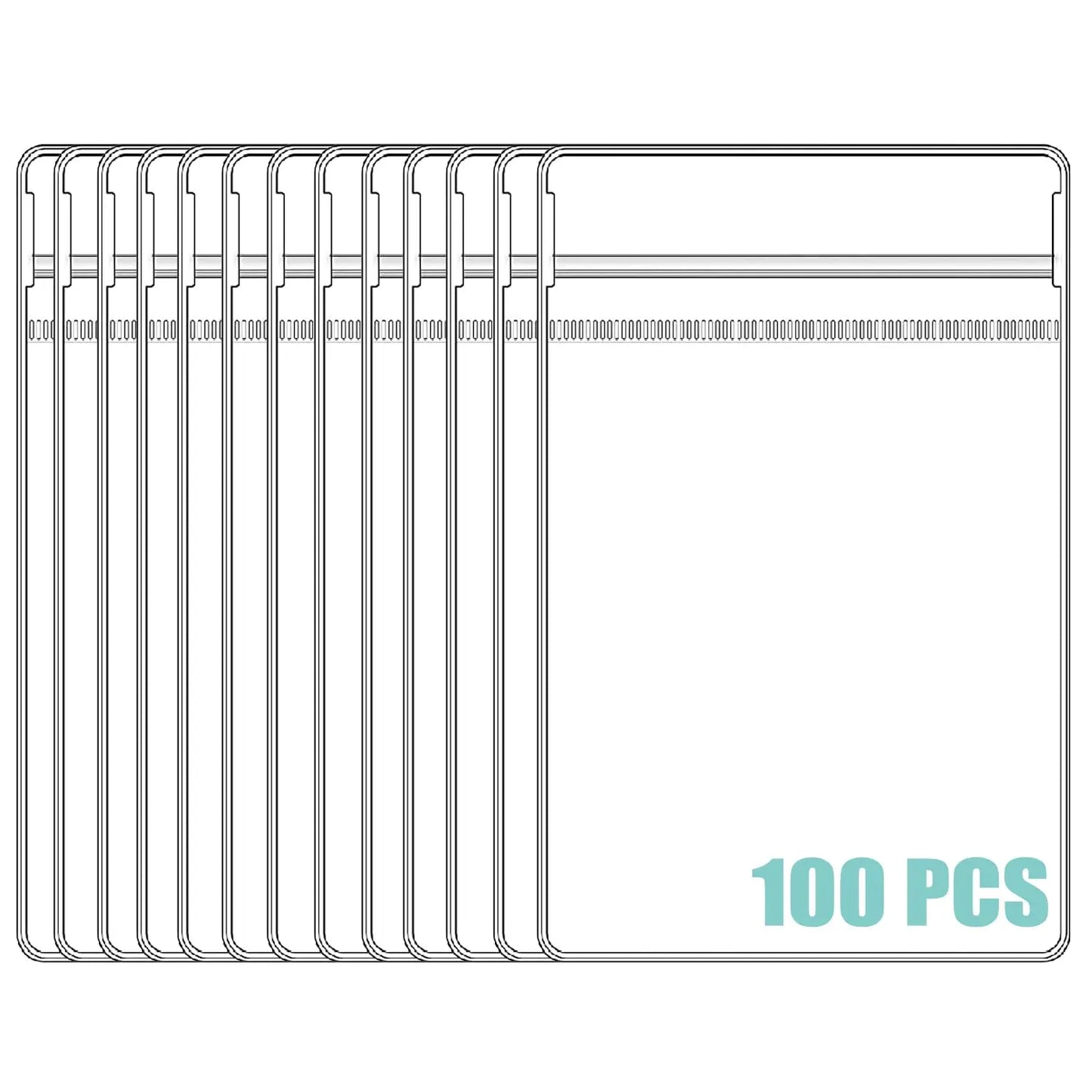 100PCS Clear PVC Jewelry Zip Bags – Self-Sealing Storage Bags for Rings, Earrings & Bracelets | 7 Sizes