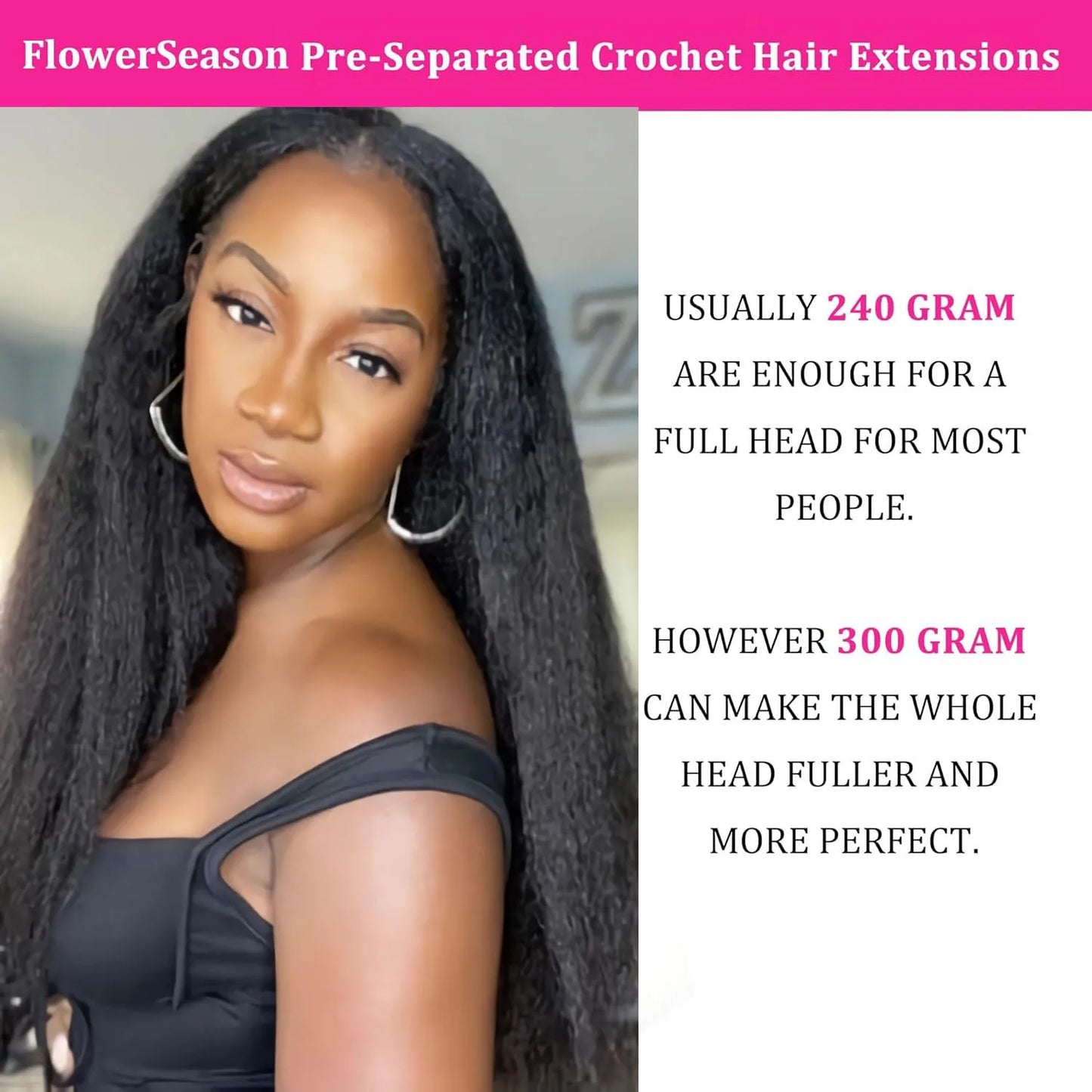 Coily Straight Feather Crochet 100% Human Hair Extension Pre Separated Knotless Crochet Hair Bundles For Reusable Boho Braids