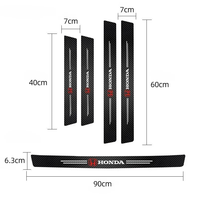 5Pcs Car Door Sticker Threshold Anti Scratch Decals Accessories For Honda Civic Fit Accord City Vezel CR-V S660 Odyssey HR-V