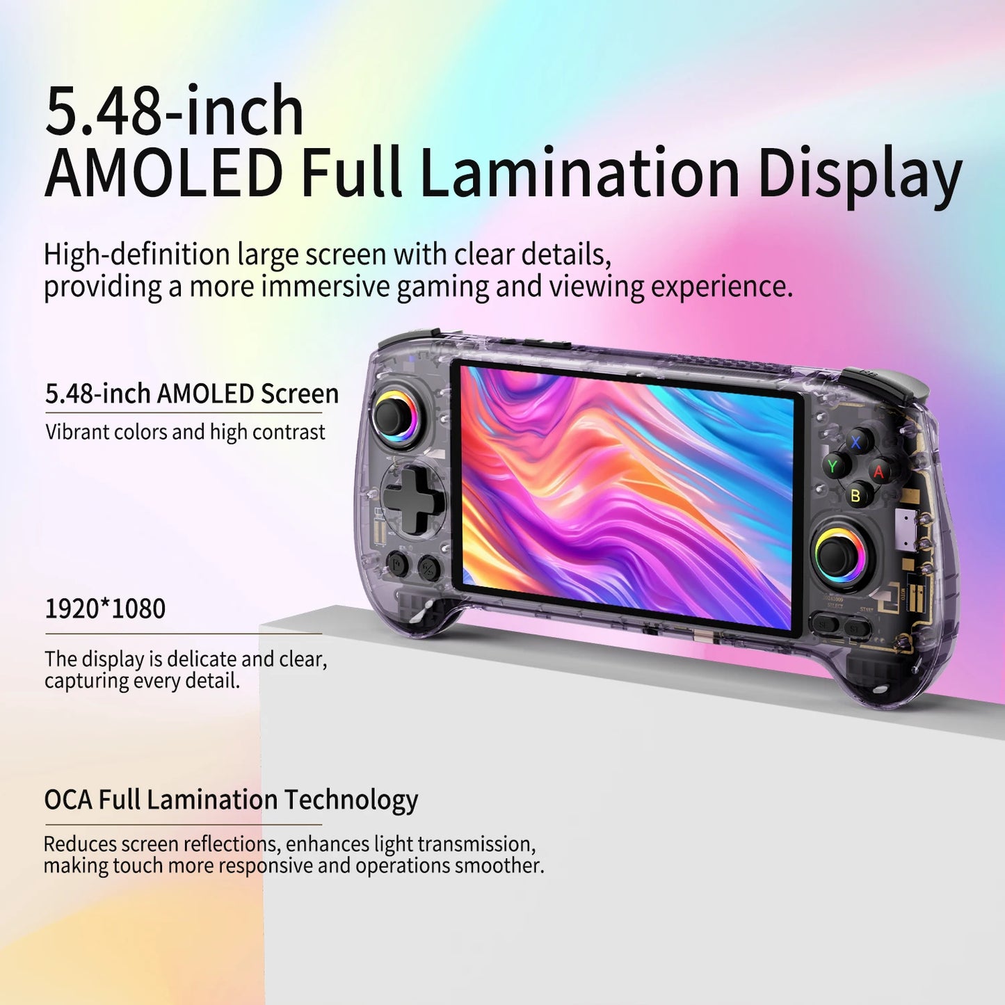 Anbernic RG557 Handheld Game Console 5.48'' AMOLED Android 14 5500mAH Bluetooth 5.3 Portable Video Game Player Dimensity 8300