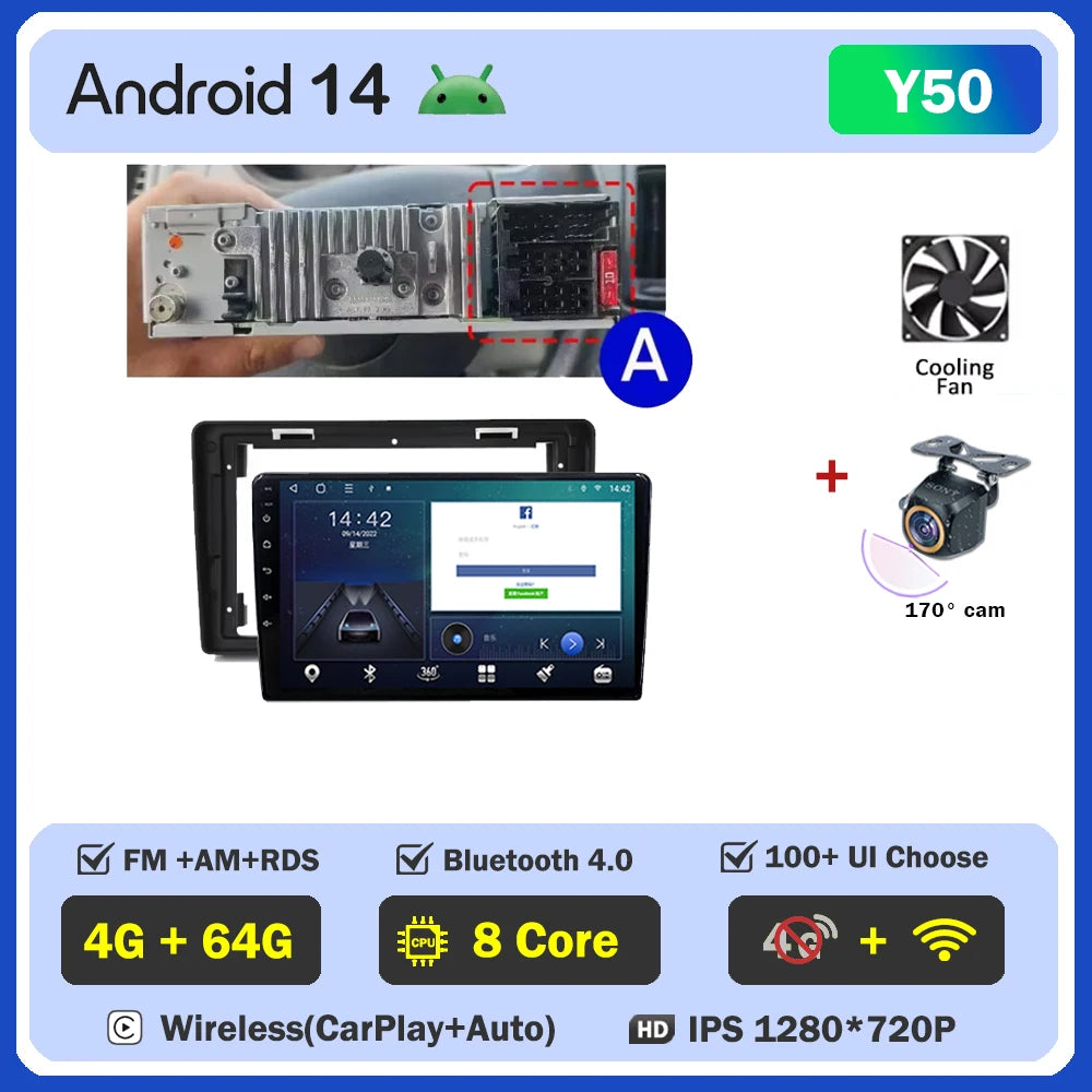 Car Stereo with Apple CarPlay & Android Auto, Compatible with Renault Trafic 2, Opel Vivaro A & Nissan Primastar