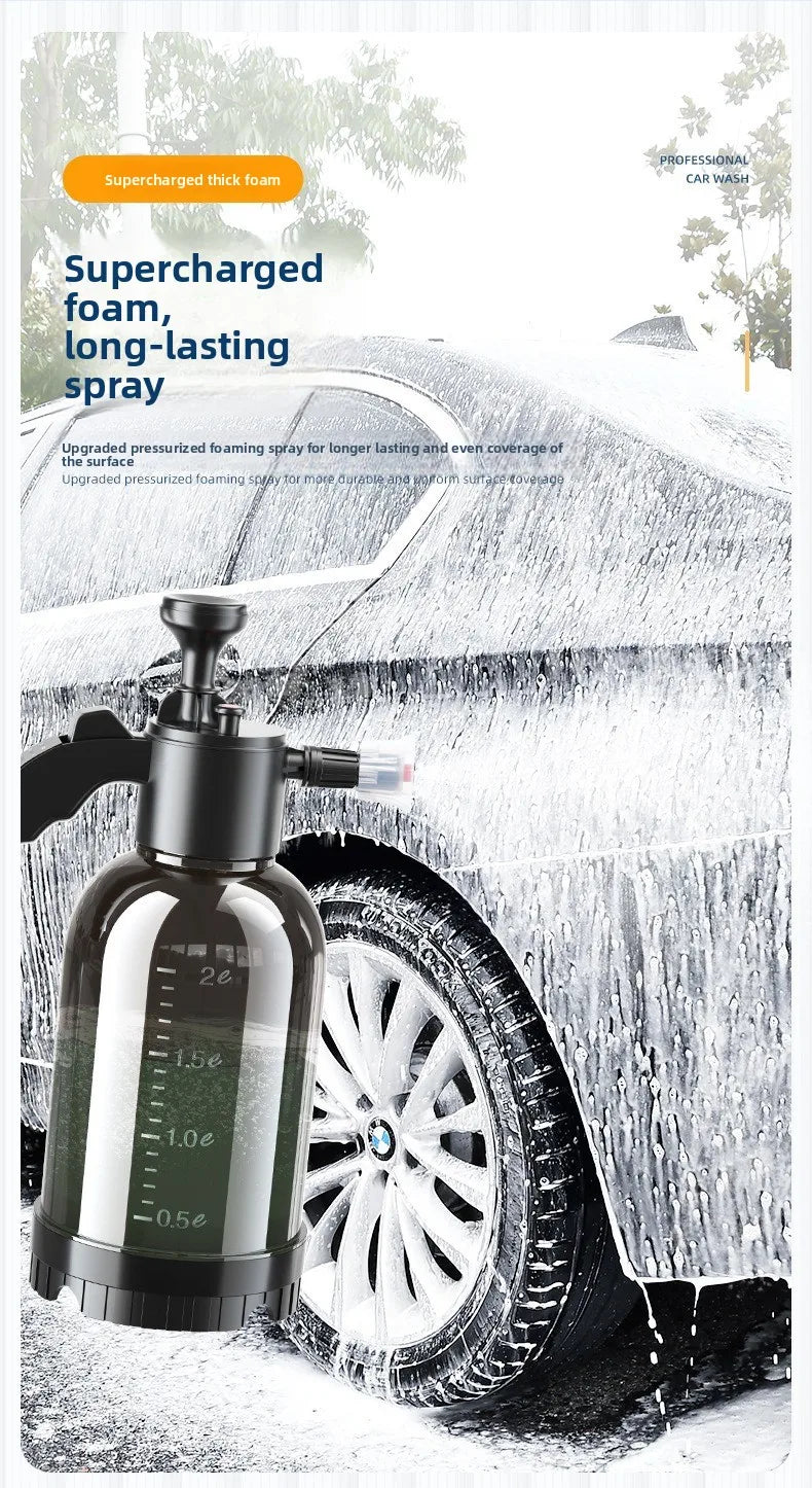 2L High Pressure Car Wash Foam Sprayer Bottle with Foam Nozzle for Auto Cleaning and Detailing