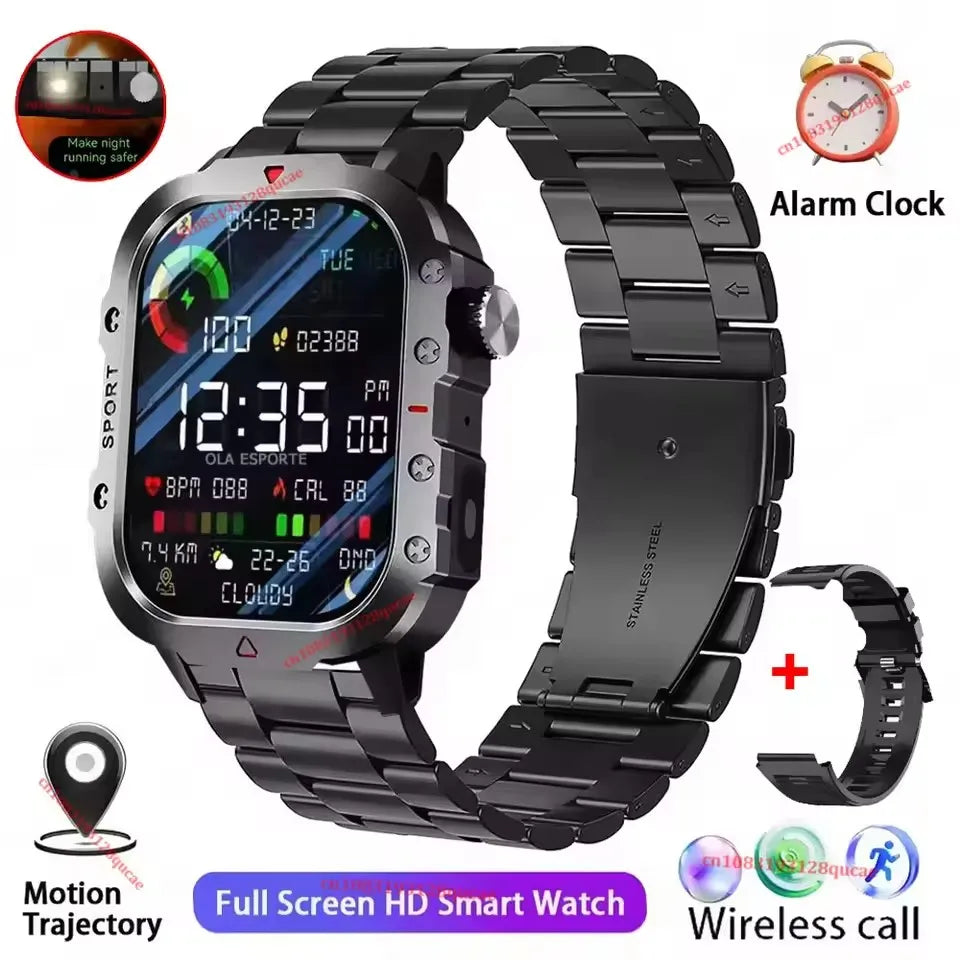 Military-Style Smart Watch — IP67, GPS, Outdoor Fitness Tracker