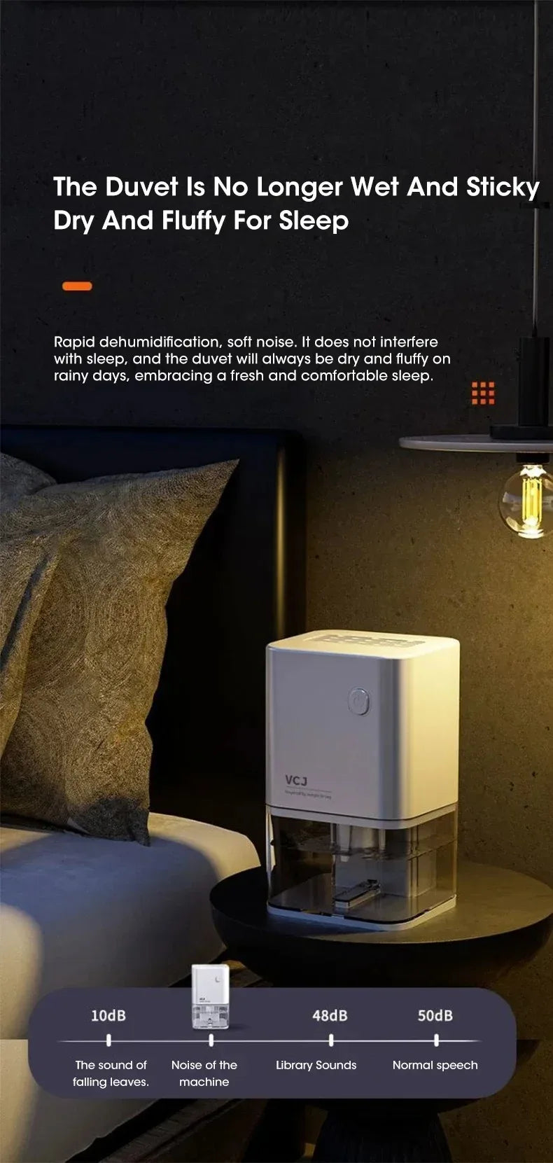 2025 New Silent Dehumidifier For EU Plug - Quiet Moisture Absorber Air Dryer Deodorizer for Bedroom Office Kitchen Home
