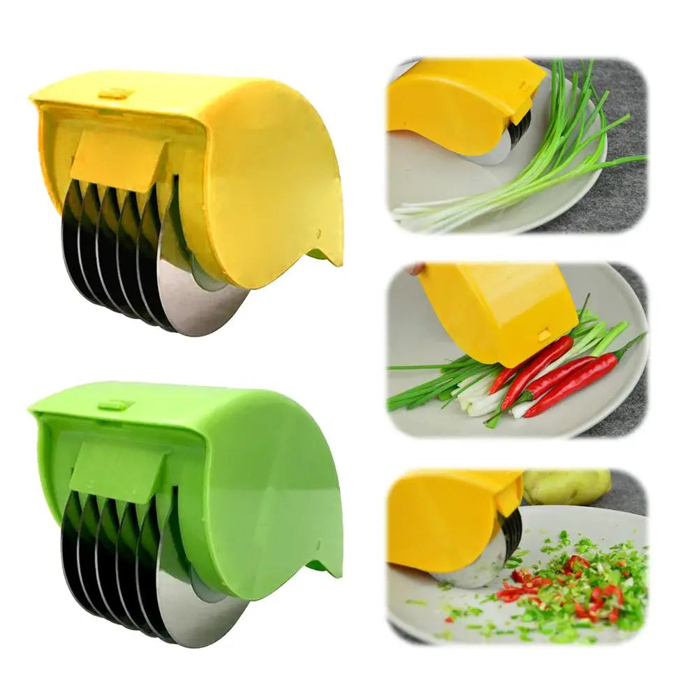 Herb Roller Mincer with 6 Blades - Green or Yellow Scallion Cutter - photo 2
