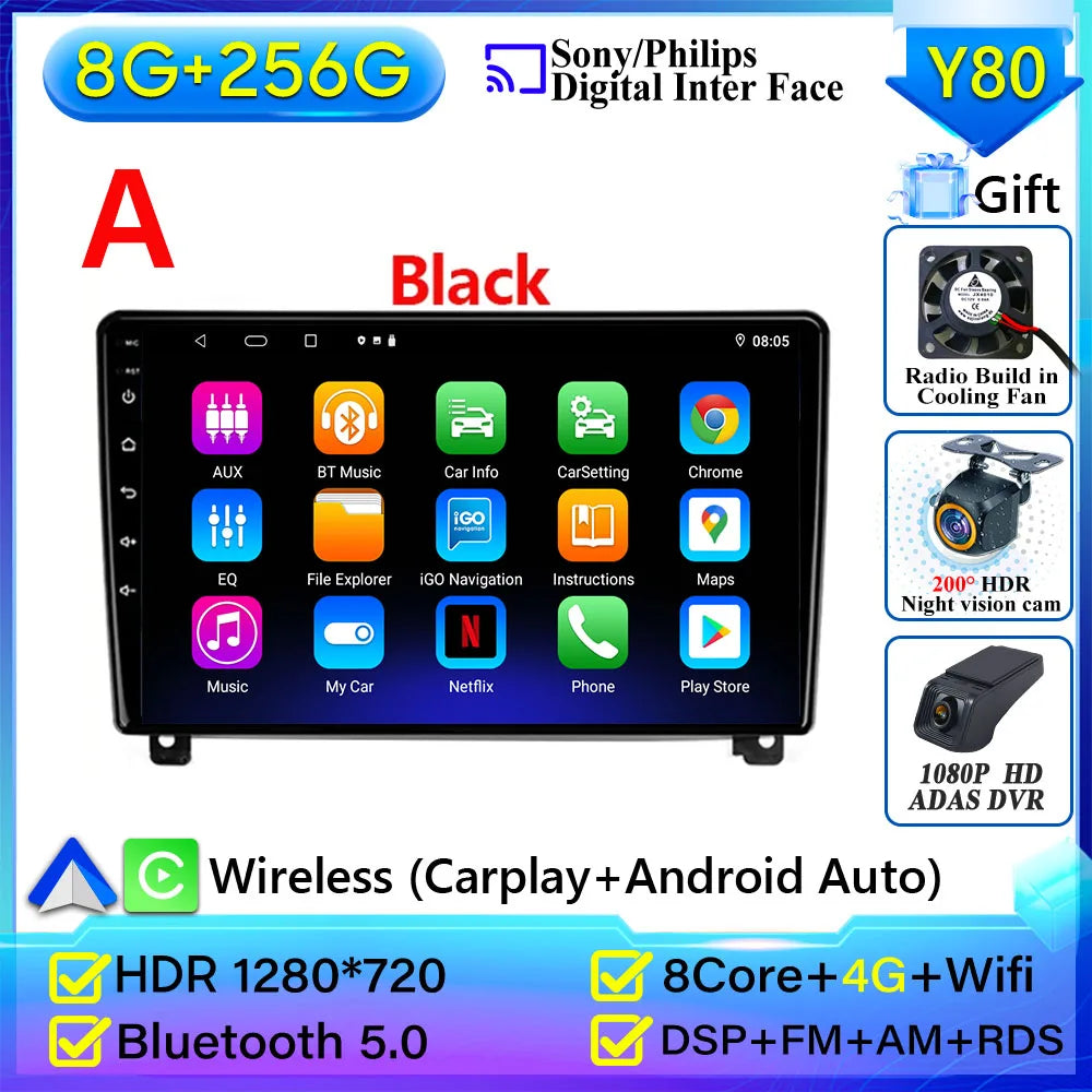 9" Android Car Stereo for Peugeot 407 (2004–2011) — CarPlay, Android Auto, GPS, 2K Display, 4G