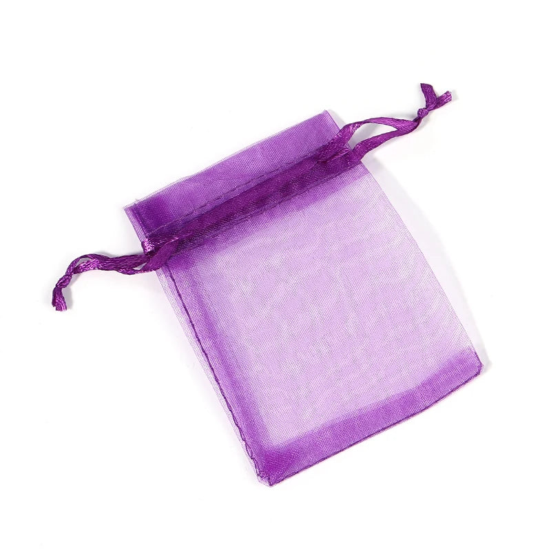 10pcs Organza Gift Bags – Sheer Tulle Mesh Pouches for Wedding Favors, Candy, Jewelry & Party Packaging | Solid Color