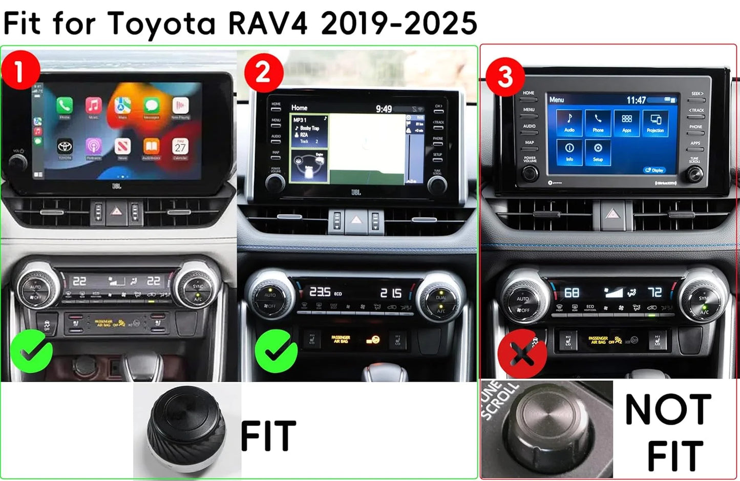 Car Engine Start Stop Button Trim Cover For Toyota RAV4 2019-2025 Center Console Air Conditioning Knob Rings Volume Switch Cover