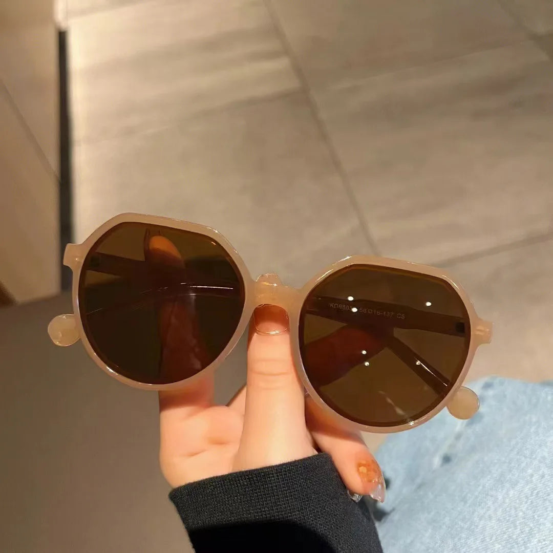 Korean-Style Geometric Sunglasses — Vintage Unisex UV Shades