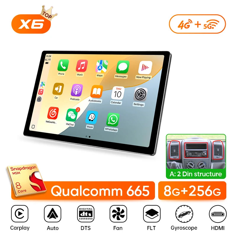 13.1" Car Stereo with Apple CarPlay & Android Auto, Compatible with Fiat Ducato, Citroen Jumper & Peugeot Boxer