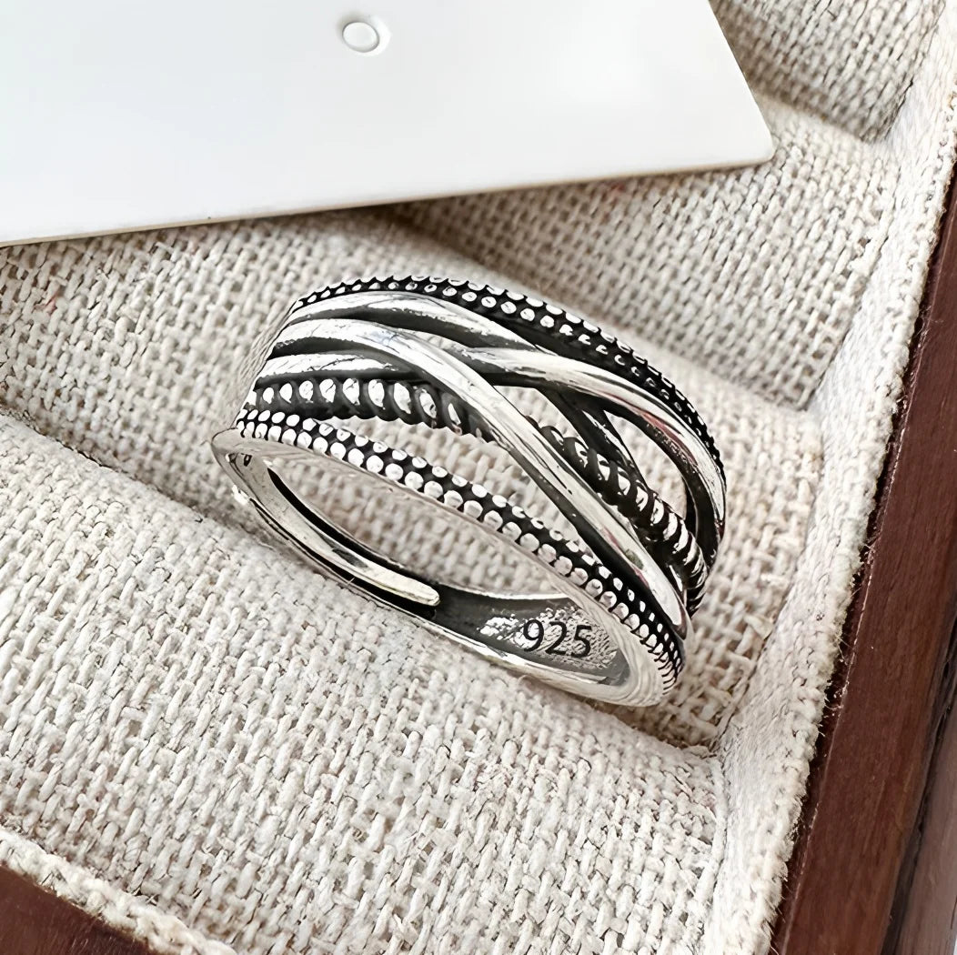 VENTFILLE 925 Sterling Silver Flower Lace Ring Korean Fashion Opening Inlaid CZ Adjustable Rings Valentine's Day Gift