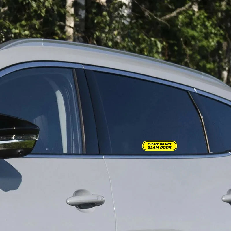 TM70# 2x Please do not slam door Car Window Sticker Decal Car Decals, Weather-Resistant Vinyl Stickers for Windows, Bumper