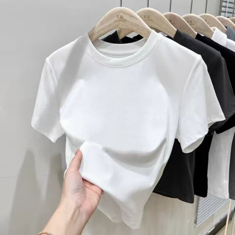 Women's plain cotton t-shirt - view 16