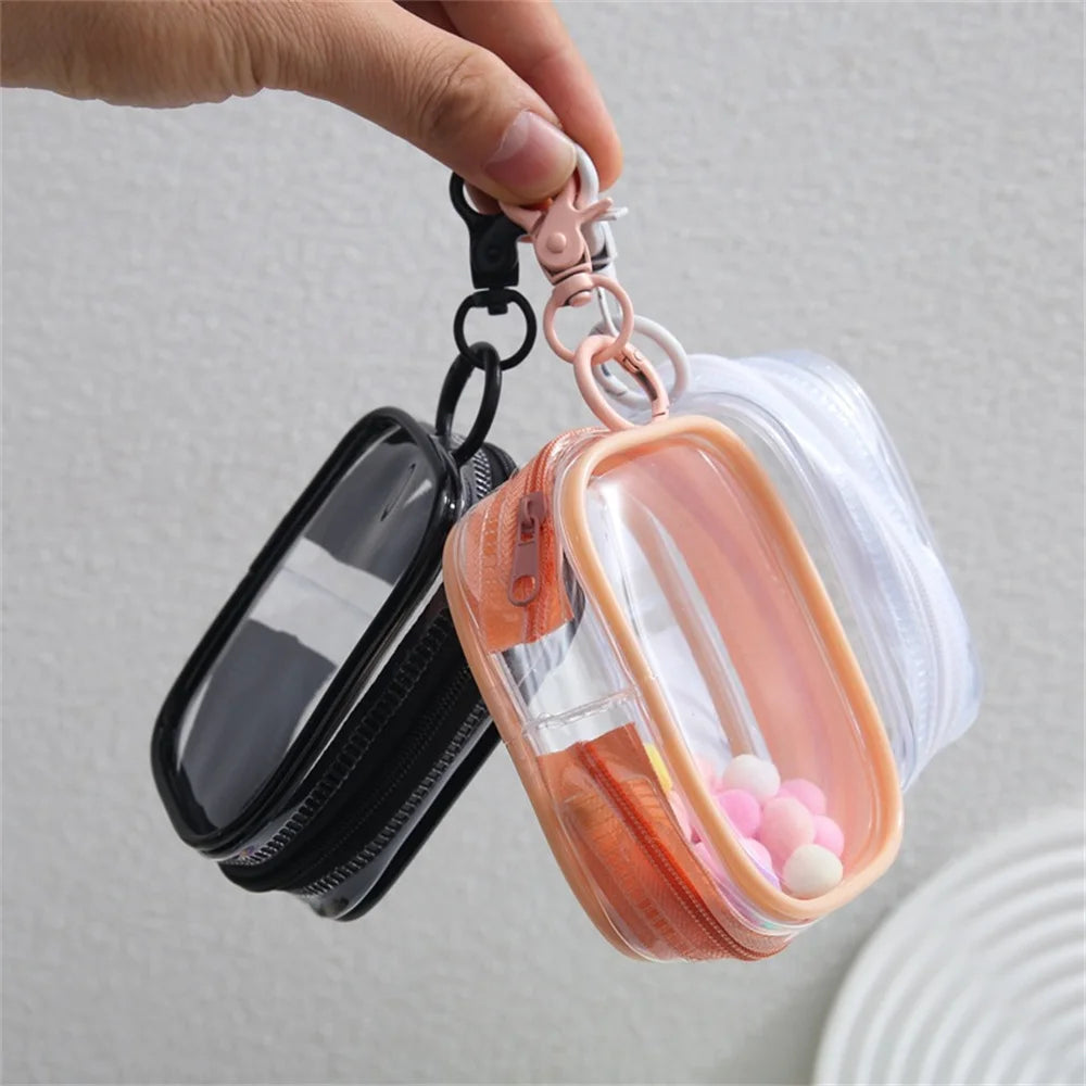 Storage Bag Small Square/Round Clear Lightweight Multipurpose Compact Case Dustproof Charger Protector Pouch Zipper Gift Bags