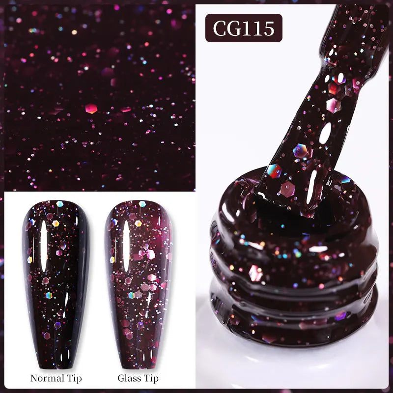 BORN PRETTY Christmas Green Glitter Gel Nail Polish 10ml Sparking Red Glitter White Gold Silver Santa Winter Snowflake Soak Off