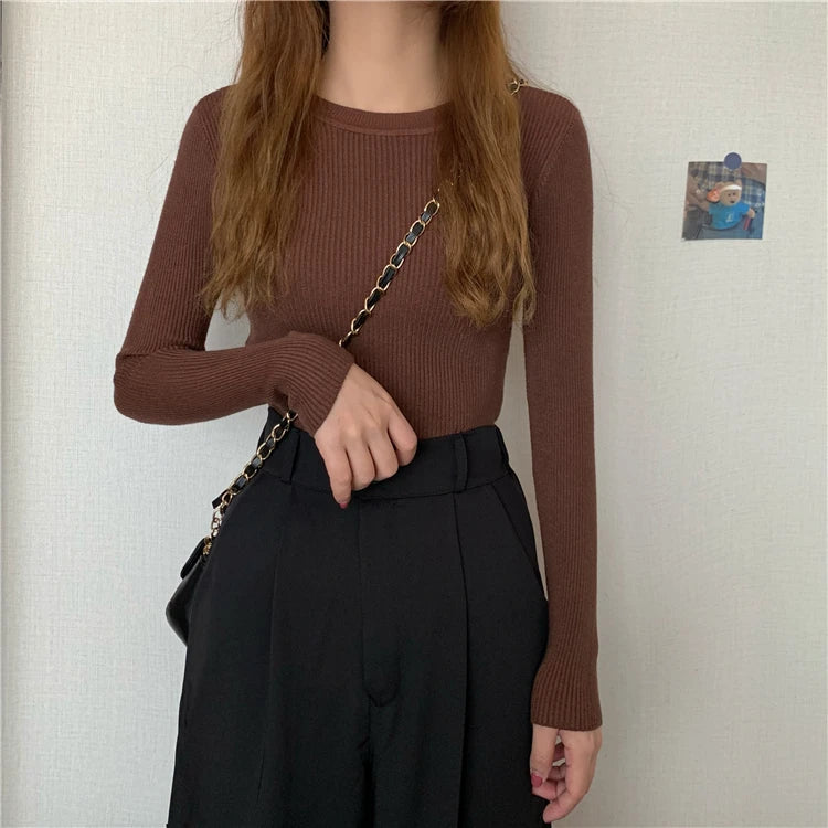 Women's basic knit pullover, crew neck jumper — view 20 of 20