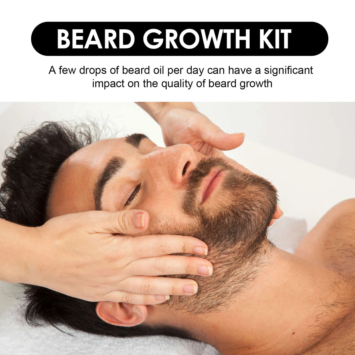 Beard Growth Serum Kit 0.2mm Derma Roller Infused Activate Hair Follicles Repair Damaged Beard Boost Fuller Thicker Beard Serum
