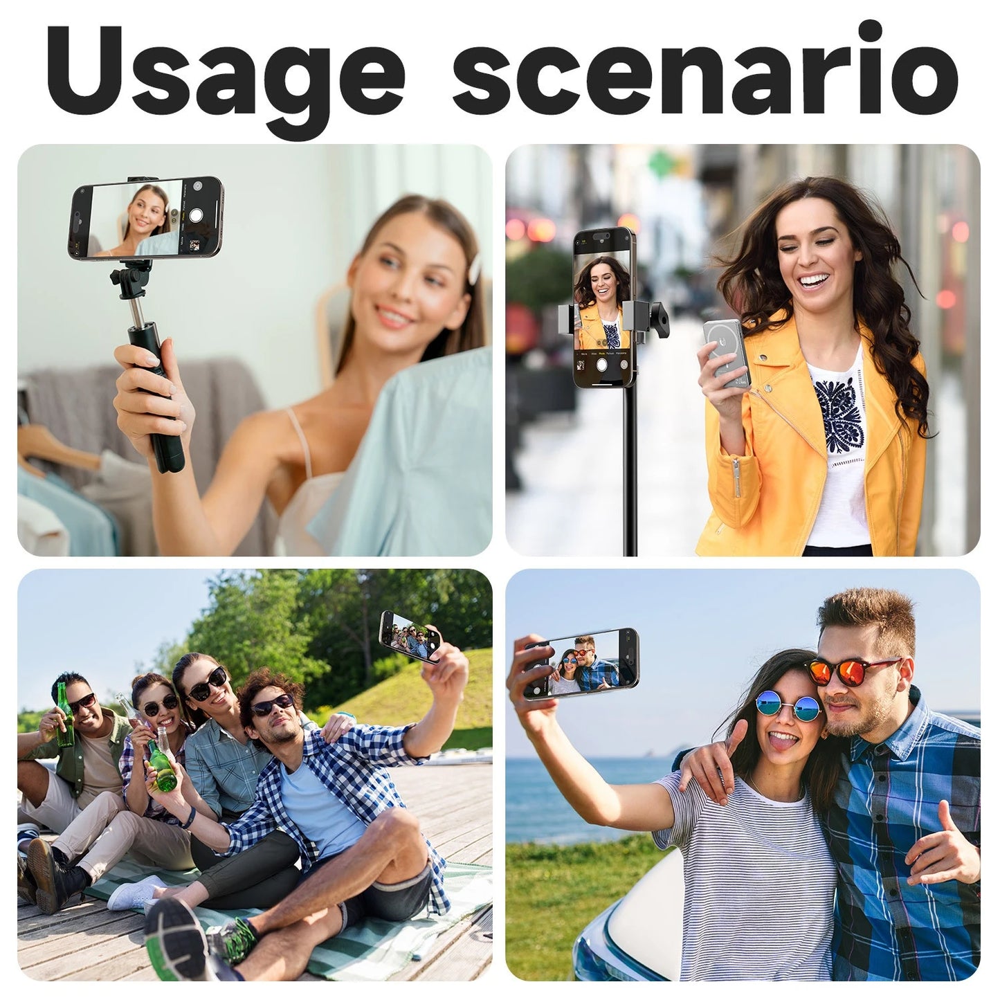 Magnetic Phone Selfie Monitor Screen,For IPhone And Android Smartphones Rear Camera For Real-time Selfie Video Streaming