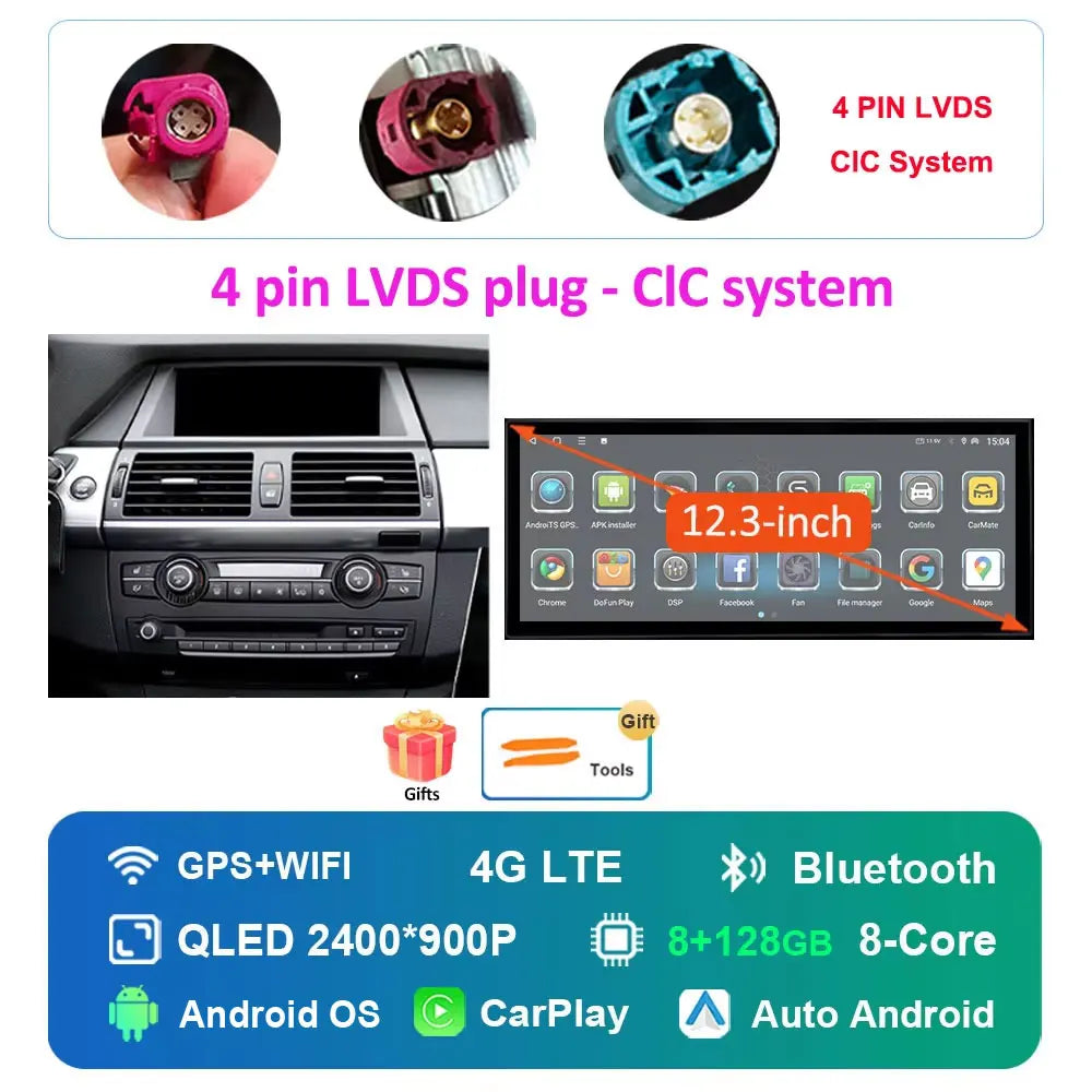 Navigation GPS Android 16 for BMW X5 X6 E70 E71 2008 - 2013 ClC/CCC System Car Radio Multimedia Player BT 4G DSP Stereo WiFi 4Ｇ