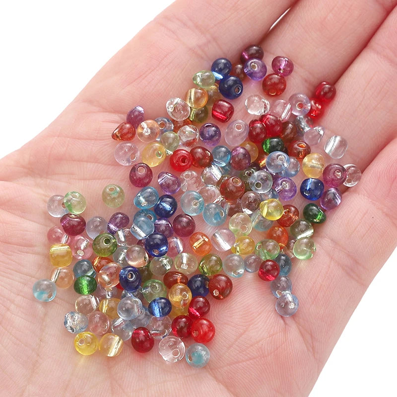 110pcs 4mm Silver Lined Seed Beads Water Drop Shape Czech Glass Beads For DIY Jewelry Making Crafts Charms Bracelets Accessories
