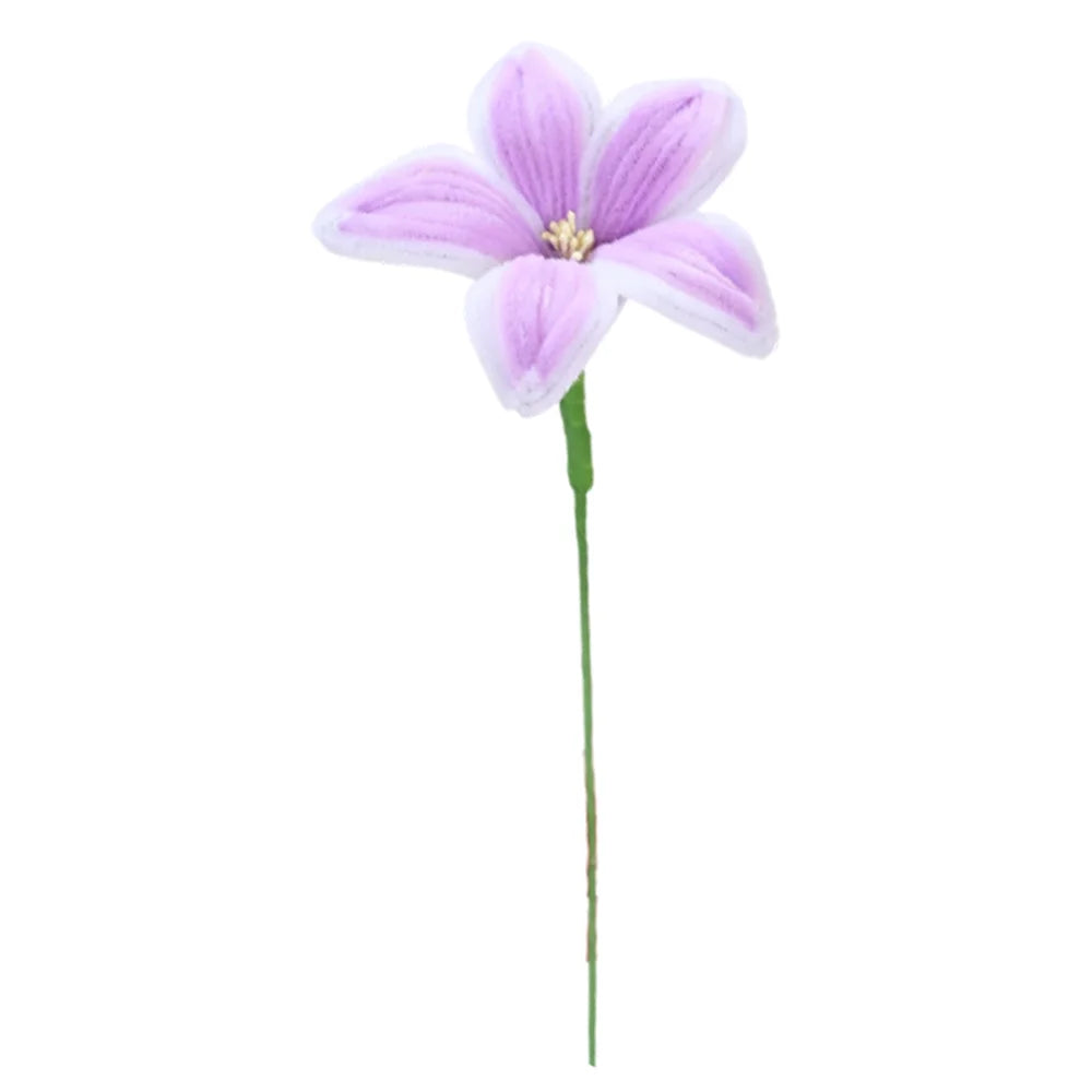 5Pcs Lily DIY Flower Calla Chenille Stems Fluffy Wire Pipe Cleaners Twist Stick Children Educational Toys Creative Handcraft