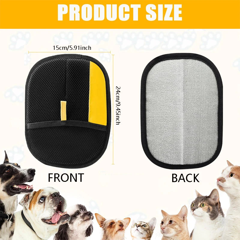 Pet Hair Removal Tool Reusable Static Removal Gloves Deshedding Brush Glove for Dog Cat Double-Sided Fur Hair Cleaning Glove Cat