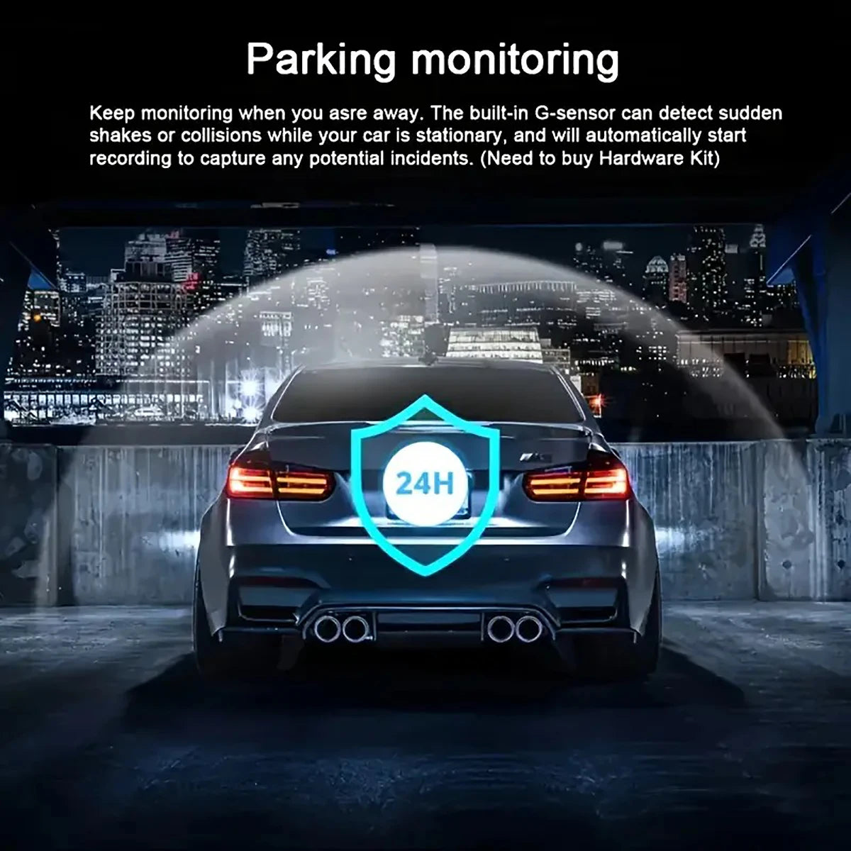 360° Car DVR Dash Cam 4 Lens Front Rear Left Right Inside IPS Screen Rotatable Lens Night Vision 24H Parking G-Sensor Black Box