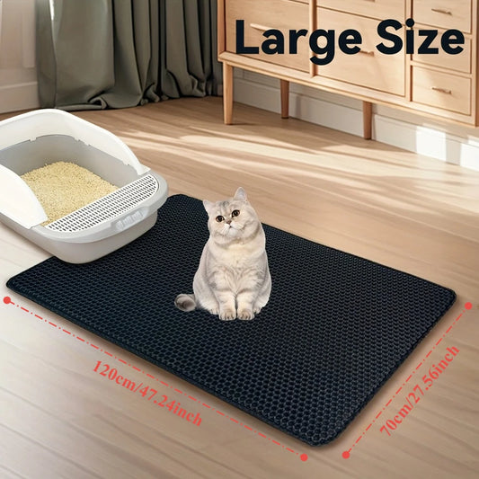 Large Cat Litter Mat 70 x 120 cm - Double Layer Litter Trap