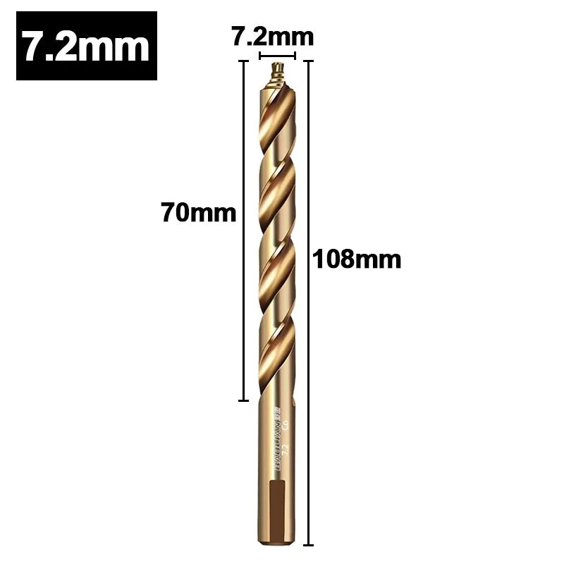 M35 Step Twist Drill, Cobalt Content Straight Shank Drill (3-13mm), For Iron, Stainless Steel, Steel Drilling