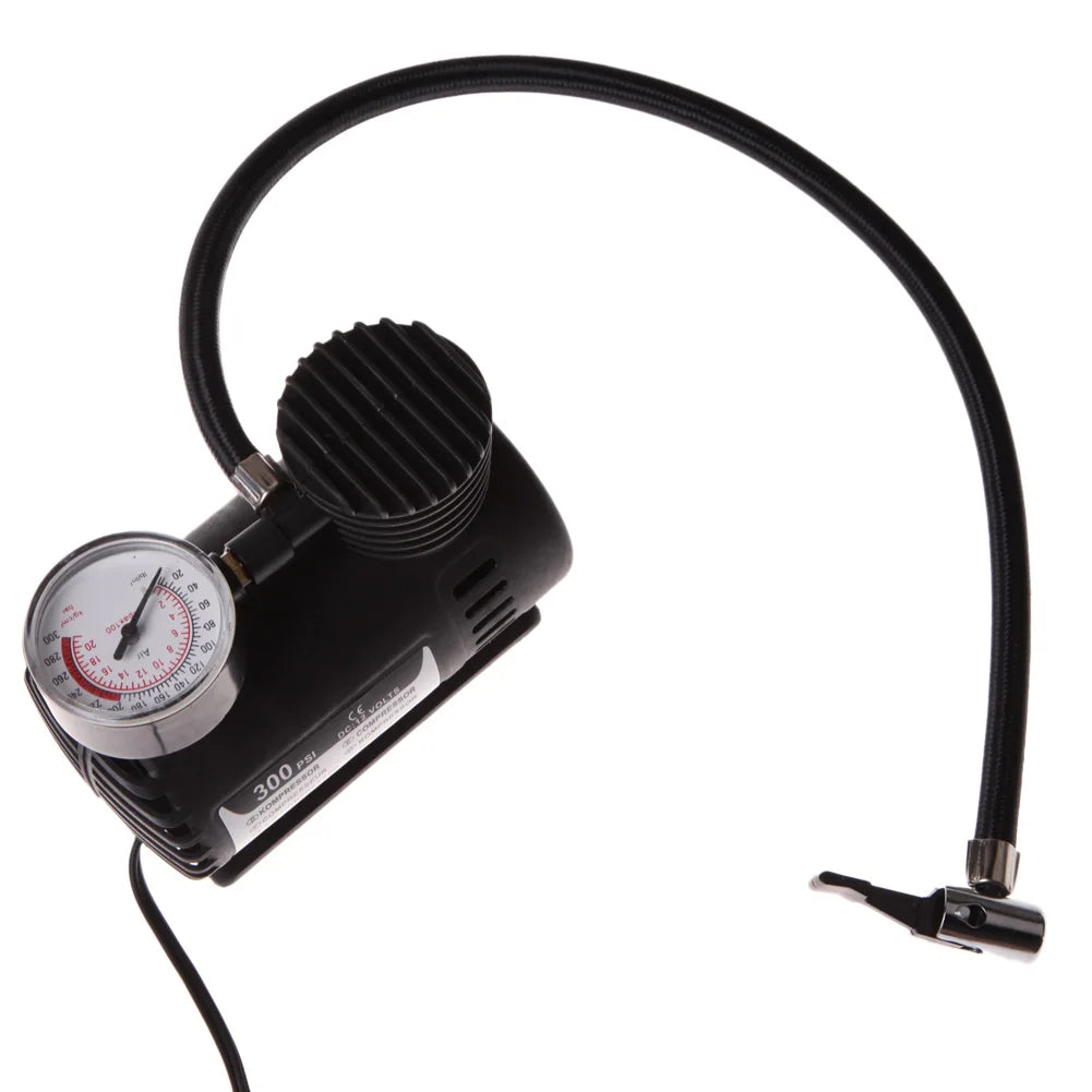 12V Portable Air Compressor with Pressure Gauge Smart Tire Pump Auto Tire Infaltor Pump for Moto Bike Car Tyre