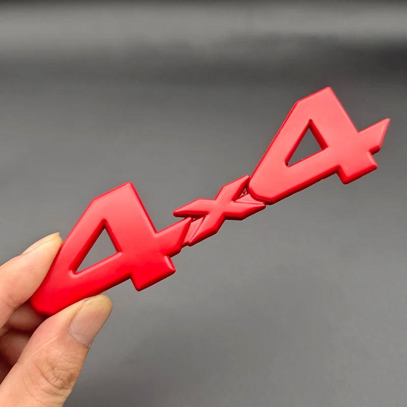 3d Metal Red Chrome Black Logo 4X4 Emblem Letters Decal Car Rear Trunk Badge for Toyota Tundra 4x4 Sticker Adhesive Accessories