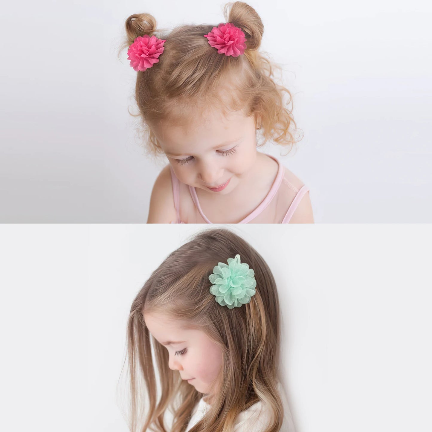 6Pcs Cute chiffon flower Anti slip bangs hair clip princess hair accessory suitable for girls daily use a choice as a gift