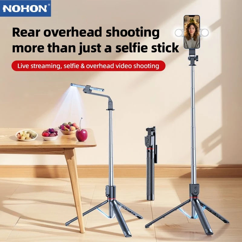 Retractable Selfie Stick 70-Inch And Tripod  Dual Handheld And Freestanding Design Wireless Remote Shutter 360 Degree Rotation And Multi-Angle Adjustment Stable