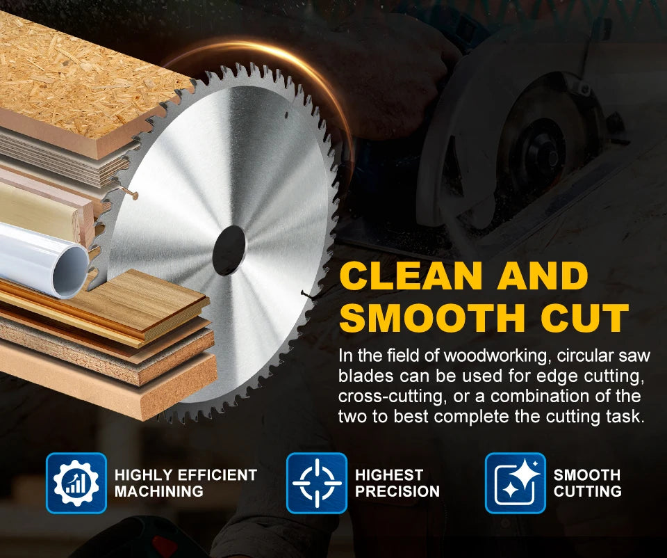 XCAN 165mm TCT Carbide Saw Blade — 24–60T Wood Cutting Disc